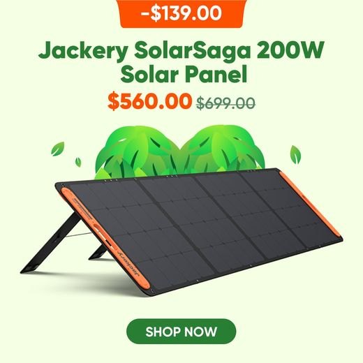 Jackery SolarSaga 200W dual-sided solar panel.